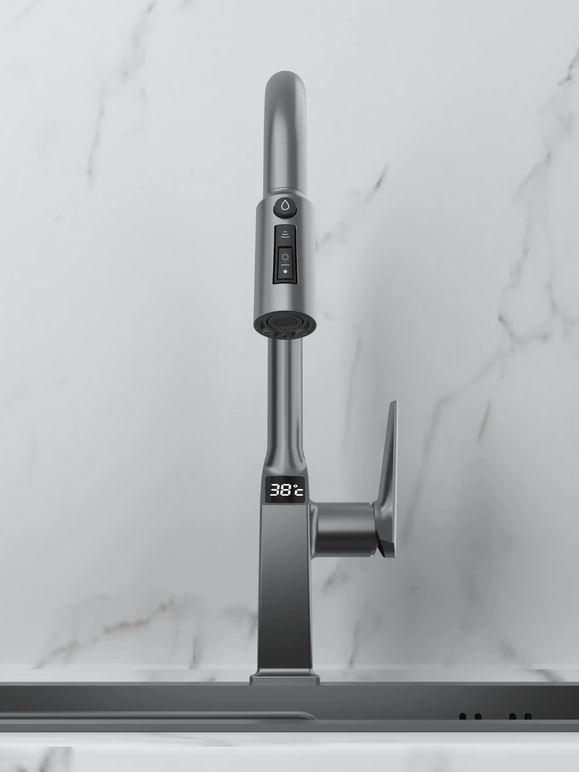  Backer TOR 3425PF GUN GREY Кухонный кран