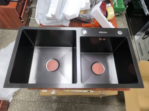  Backer УЦЕНКА 1 - Duo 750-41047 Nano Black Backer PVD Кухонная мойка