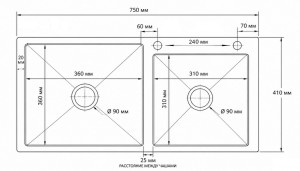  Backer Duo 750-41047 INOX Backer Кухонная мойка