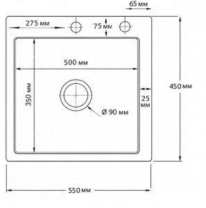  Backer Simple 550-450 BLACK Backer PVD Кухонная мойка