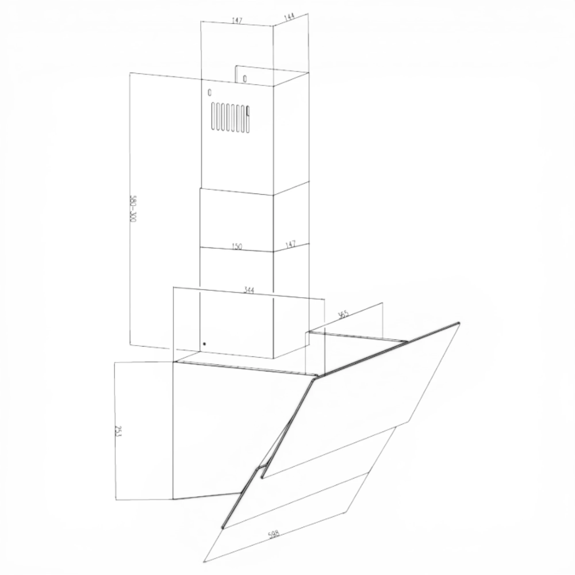 SLOPE 60M (750) BL GL Backer Hota Backer SLOPE 60M (750) BL GL Backer Вытяжка