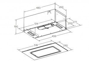  полностью встраиваемая вытяжка для кухни Backer XIGR 750 (52) BL GL