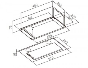  полностью встраиваемая вытяжка для кухни Backer XIR 850 (52) WHITE